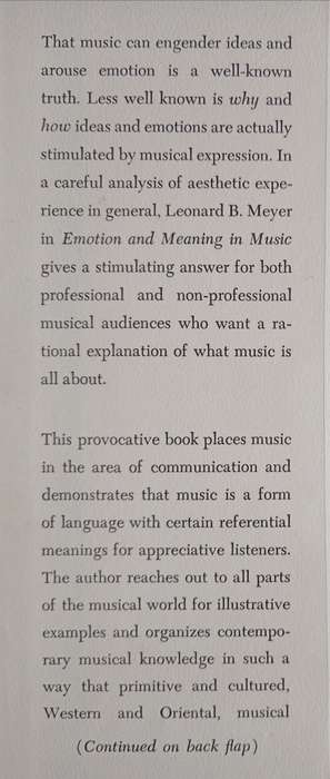 Emotion & Meaning in Music by Leonard B. Meyer