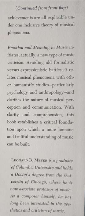Emotion & Meaning in Music by Leonard B. Meyer