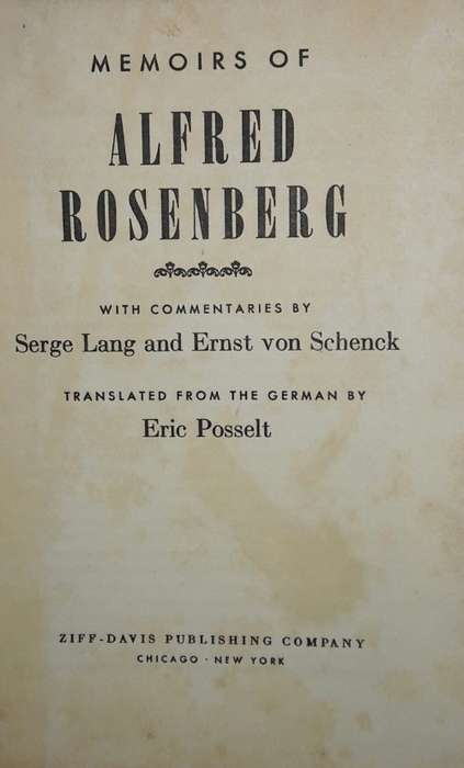 Memoirs of Alfred Rosenberg