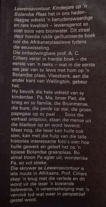 Prof A.C. Cilliers Lewensavontuur - Kinderjare op n Bolandse plaas (Book 1)