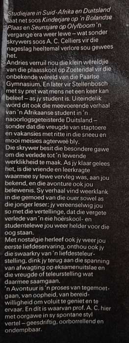 Prof. A.C. Cilliers Lewensavontuur III: Studiejare in Suid-Afrika & Duitsland