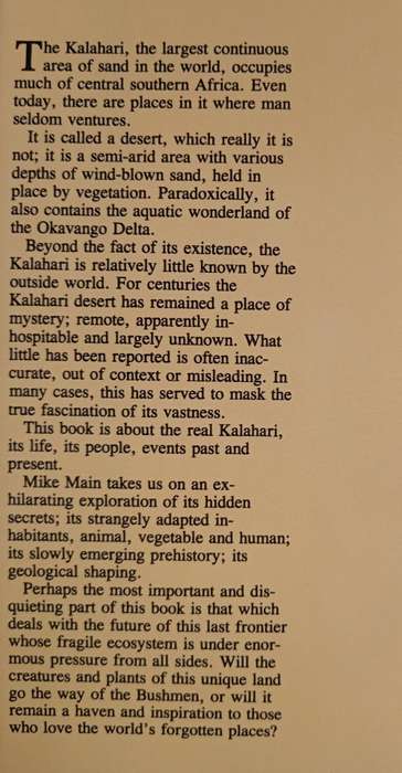 Kalahari: Life`s variety in dune & delta by Michael Main