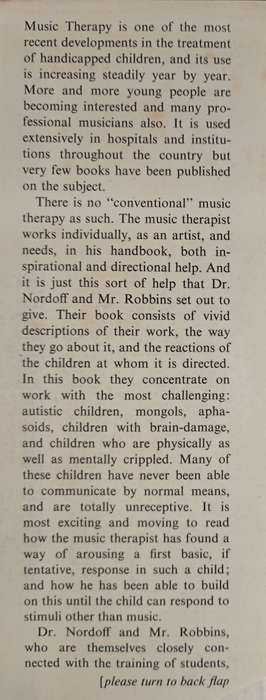 Therapy in Music for Handicapped Children by Paul Nordoff & Clive Robbins