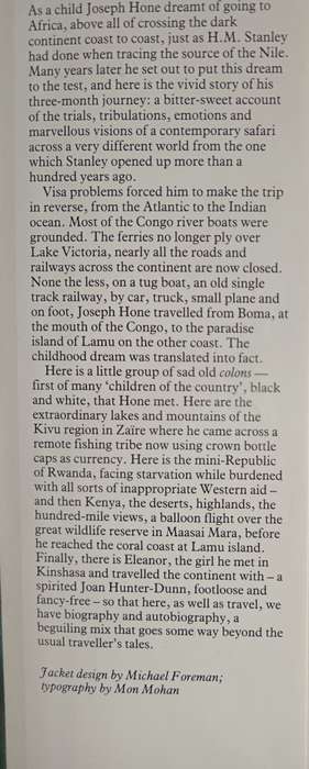 Children of the Country: Coast to Coast Across Africa by Joseph Hone