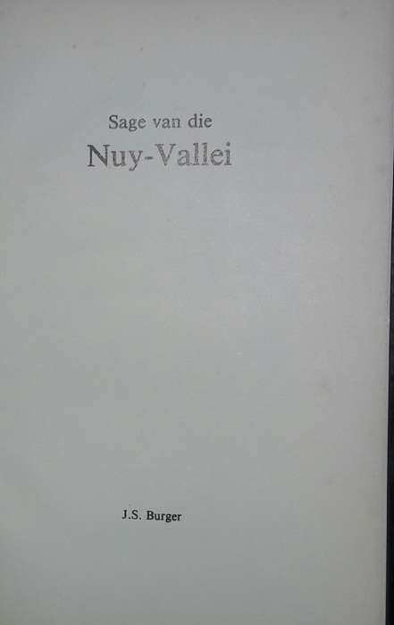 Sage van die Nuy-Vallei J S Burger