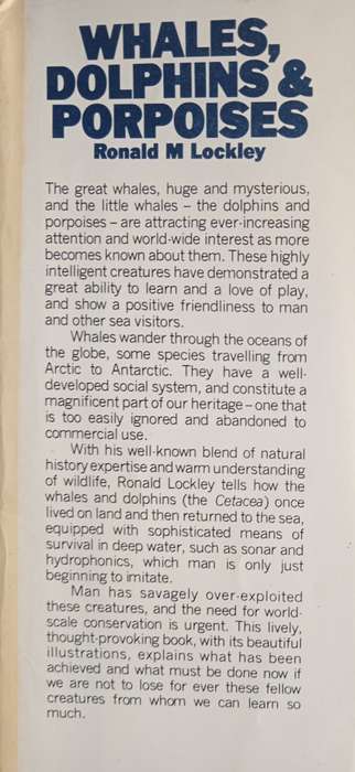 Whales, Dolphins & Porpoises by Ronald M Lockley
