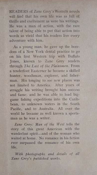 Zane Grey: Man of the West by Jean Karr