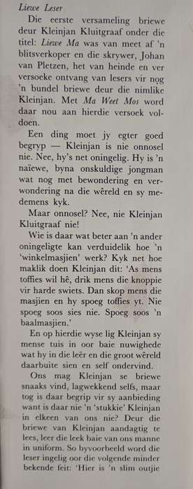Ma Weet Mos: Nog Briewe van Kleinjan by Johan van Pletzen