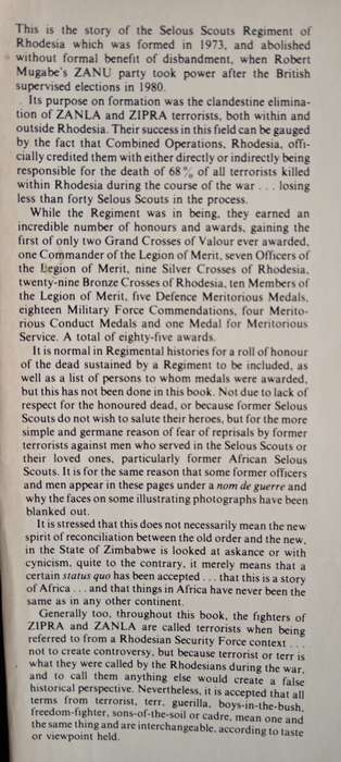 Selous Scouts Top Secret War by Lt. Col. Ron Reid Daly as told to Peter Stiff