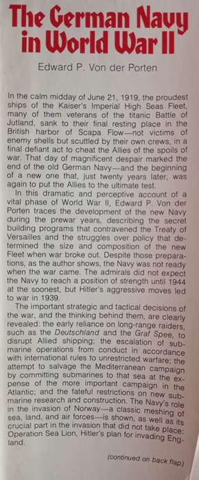 The German Navy in World War II by Edward P. Von der Porten