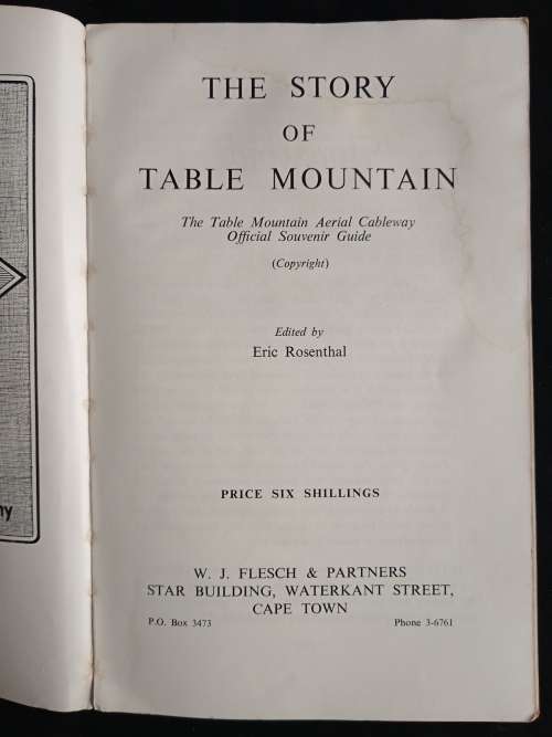 The Story of Table Mountain - Edited by Eric Rosenthal