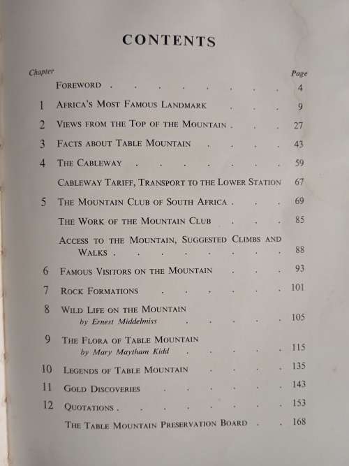 The Story of Table Mountain - Edited by Eric Rosenthal