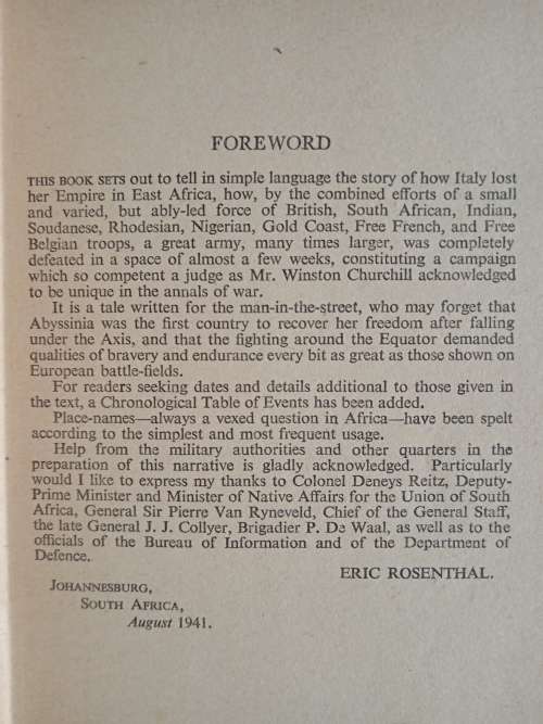 The Fall of Italian East Africa by Eric Rosenthal