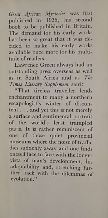 Great African Mysteries by Lawrence G. Green