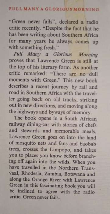 Full Many A Glorious Morning by Lawrence G. Green