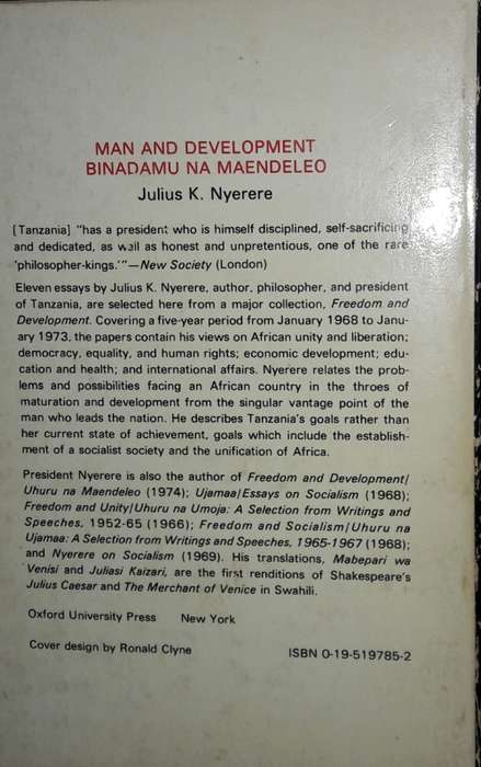 Man and Development - Bina Na Maendeleo Julius K Nyerere