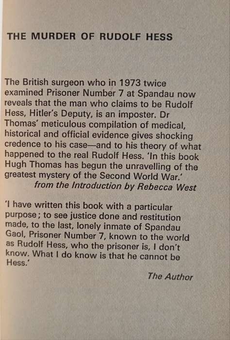 The Murder of Rudolf Hess by Hugh Thomas