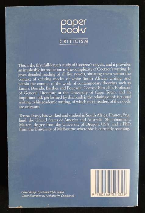 The Novels of J Coetzee by Teresa Dovey