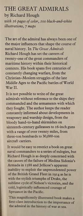 The Great Admirals by Richard Hough