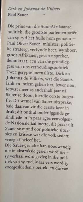 Paul Sauer by Dirk & Johanna de Villiers
