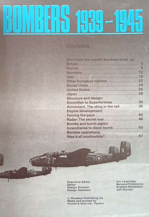 Purnell`s History of the World War Special Bombers 1939-1945 by Bryan Cooper & John Batchelor