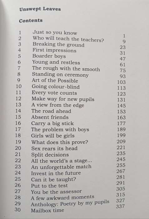 Unswept Leaves A Teacher`s Life by Chris Baker