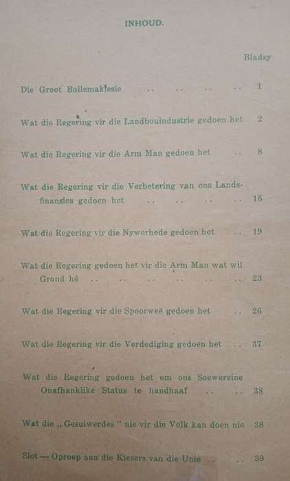 Die Vrug van Volkseenheid Gaan JY Daarop Verder Bou