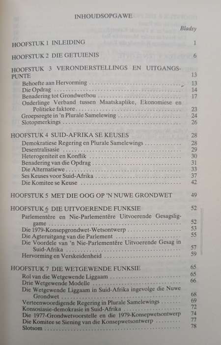 Republiek van Suider-Afrika Eertse Verslag van Die Grondwetkomitee van die Presidentsraad