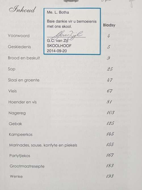 Totius kook 1951-2011 with by Foreword G C van Zyl(Principal)