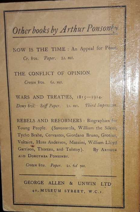 Falsehood In War Time - Arthur Ponsonby M.P.