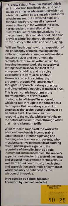 Yehudi Menuhin Music Guides Cello William Pleeth Compiled & Edited by Nona Pyron