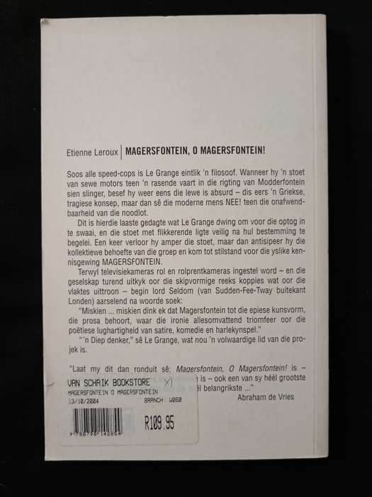 Magersfontein, O Magersfontein by Etienne Leroux