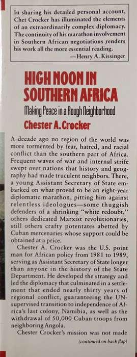 High Noon in Southern Africa Making Peace in a Rough Neighborhood by Chester A Crocker