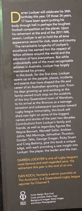 Darren Lockyer Autobiography with Dan Koch