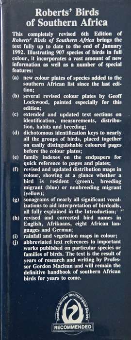 Robert`s Birds of Southern Africa by Gordon Lindsay Maclean