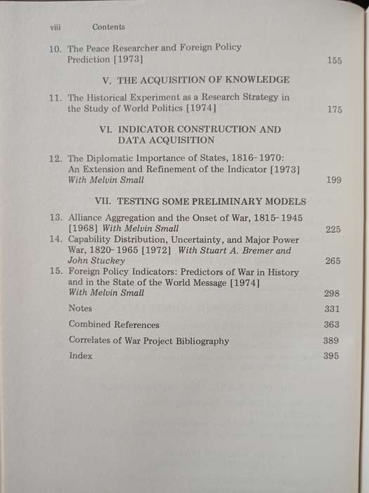The Correlates of War(set of 2) Edited by J David Singer