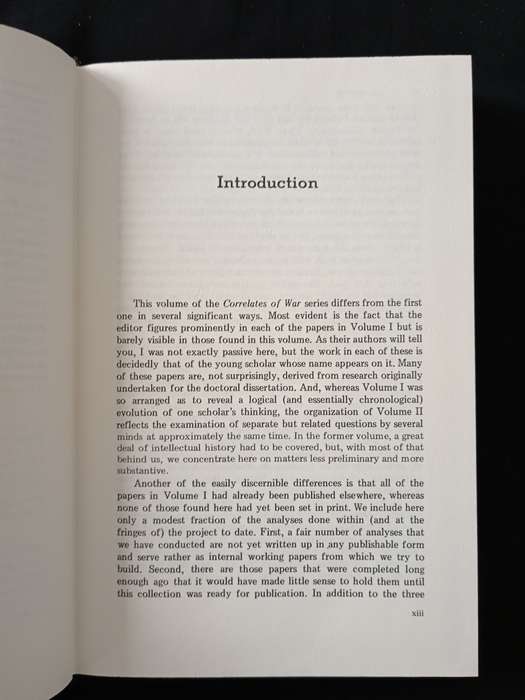 The Correlates of War(set of 2) Edited by J David Singer