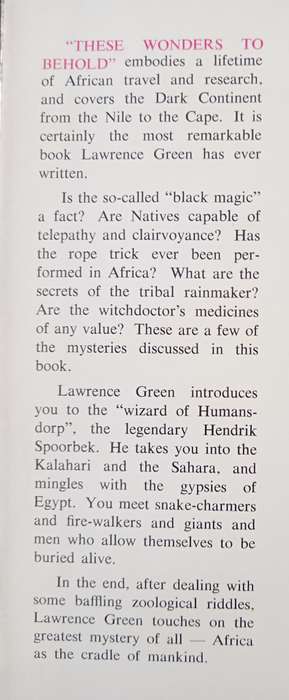 These Wonders to Behold by Lawrence G Green