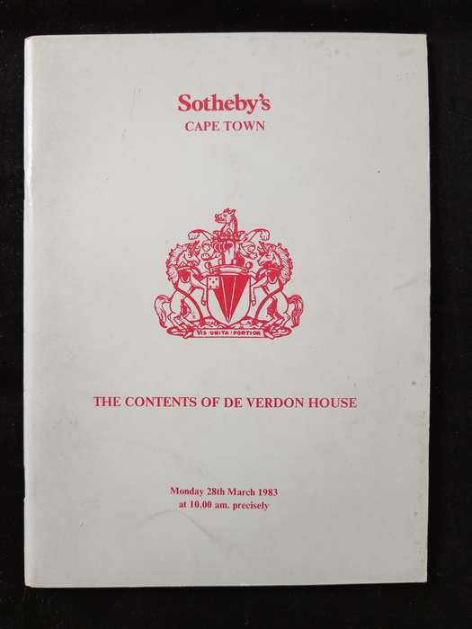 Sotheby`s Cape Town The Contents of De Verdon House