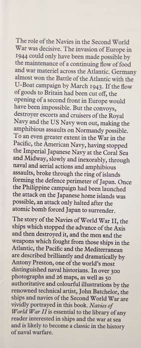 An Illustrated History of the Navies of World War II by Anthony Preston
