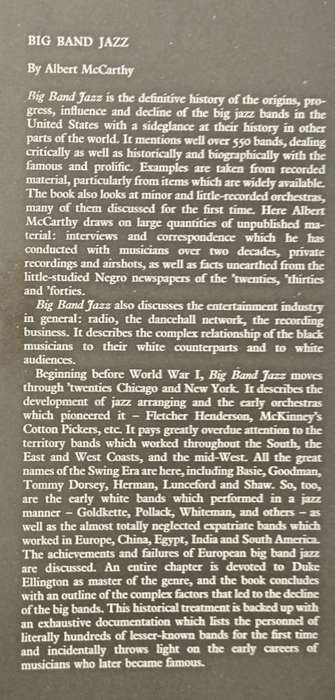 Big Band Jazz by Albert McCarthy