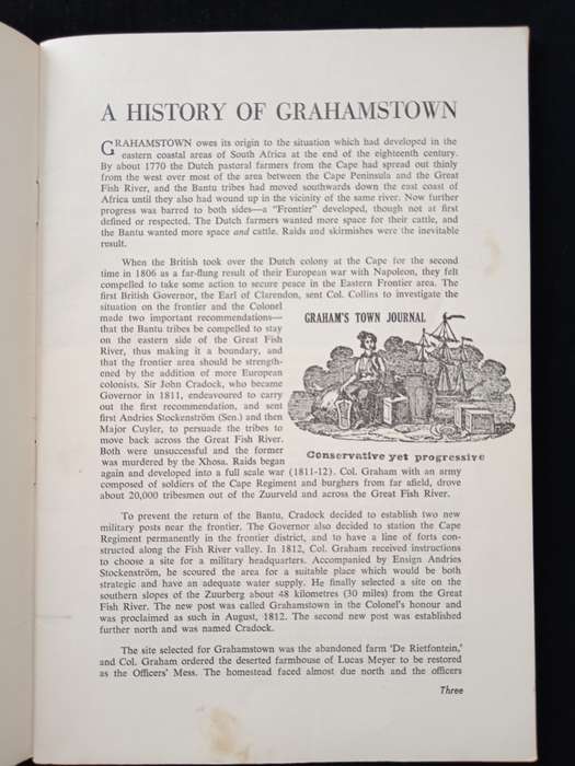 Graham`s Town A History & What to see Compiled by C Sprigg