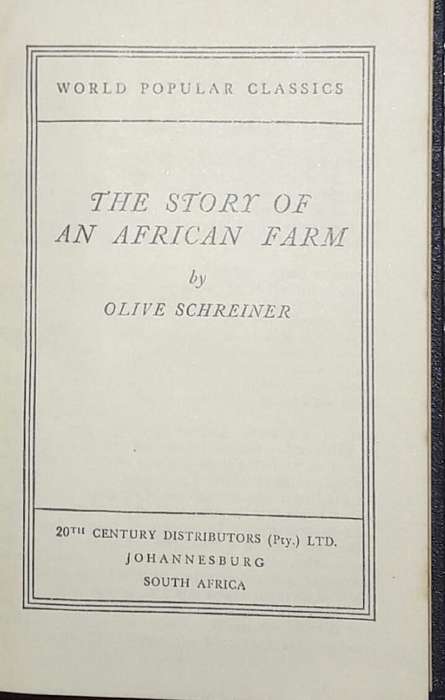 The Story Of An African Farm - Olive Schreiner