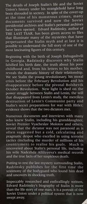 Stalin by Edvard Radzinsky Translated from the Russian by HT Willetts