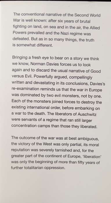 Europe at War 1939-1945 No Simple Victory by Norman Davies