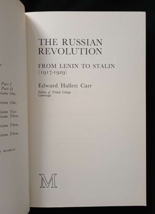 The Russian Revolution from Lenin to Stalin 1917-1929 by Edward Hallett Carr
