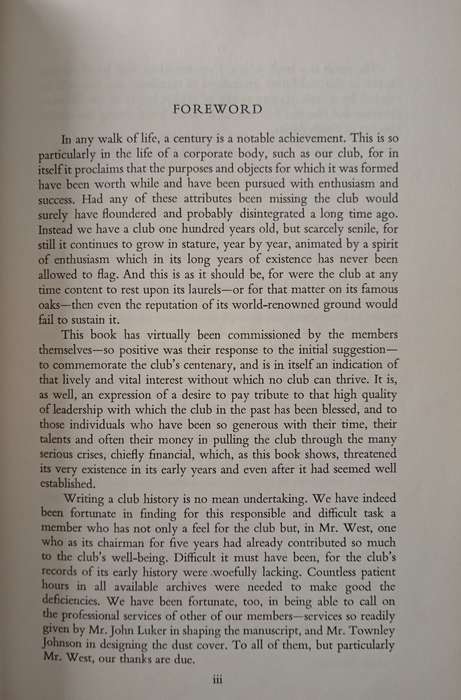 Century at Newlands 1864-1964 Compiled by SEL West Edited by WJ Luker
