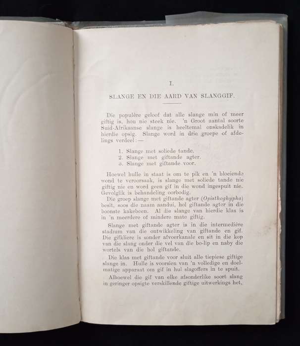 Solange en die behandeling van Slangbyt by FW Fitzsimons