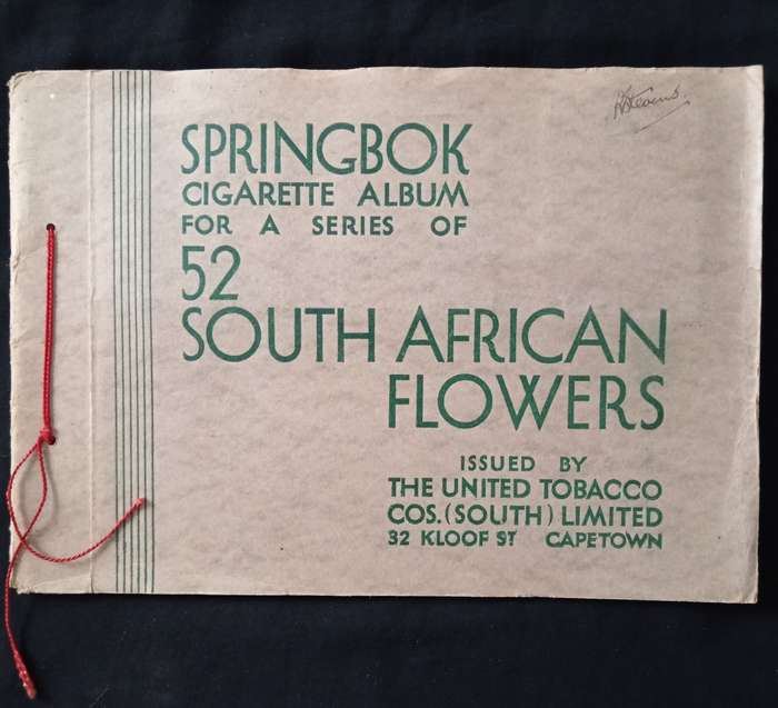 Springbok Cigarette Album for a series of 52 South African Flowers by The United Tobacco Cos.