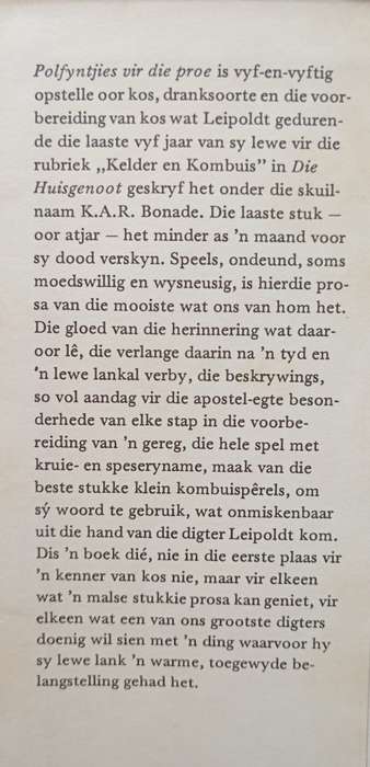 Polfyntjies vir die Proe by C Louis Leipoldt